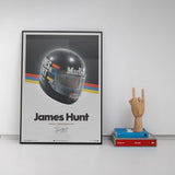 Affiche James Hunt - Casque - 1976 - Automobilist - cadre