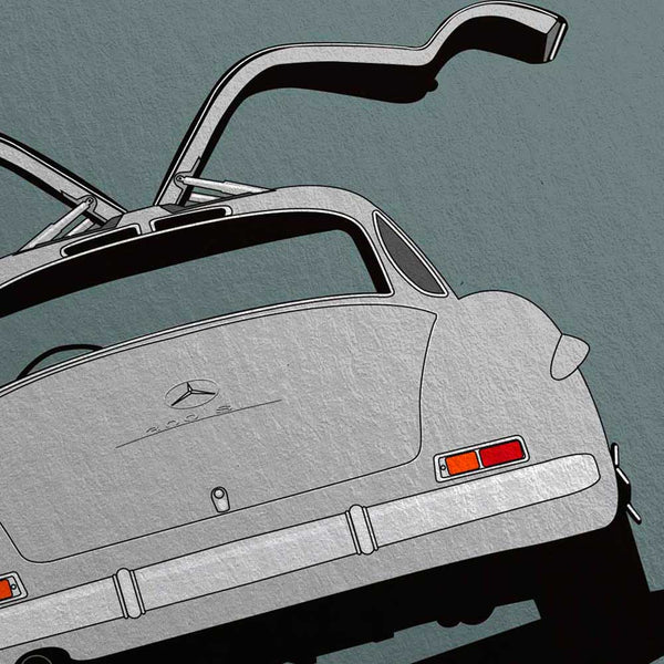 Affiche Open ! - Legend Drivers - Mercedes 300 SL - détail