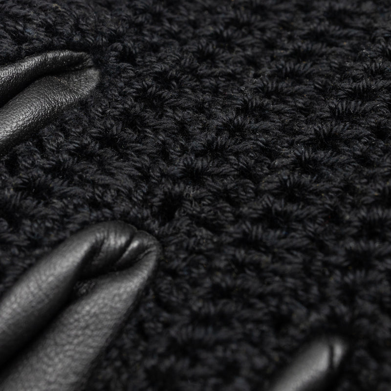 Longues mitaines en crochet noir doublé, chaud confort, dark mori