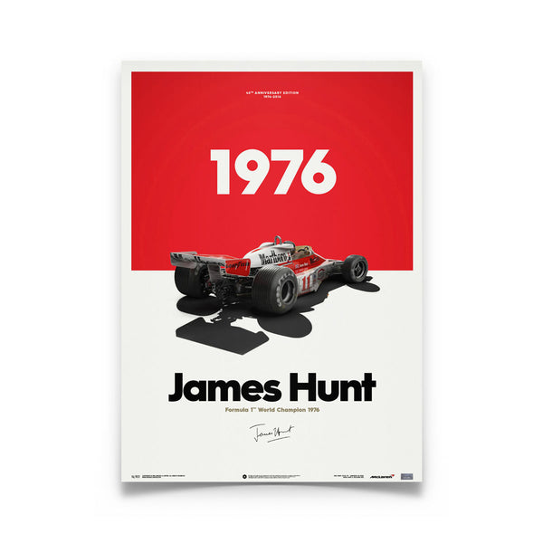 Affiche McLaren M23 - James Hunt - Marlboro -1976 - Automobilist
