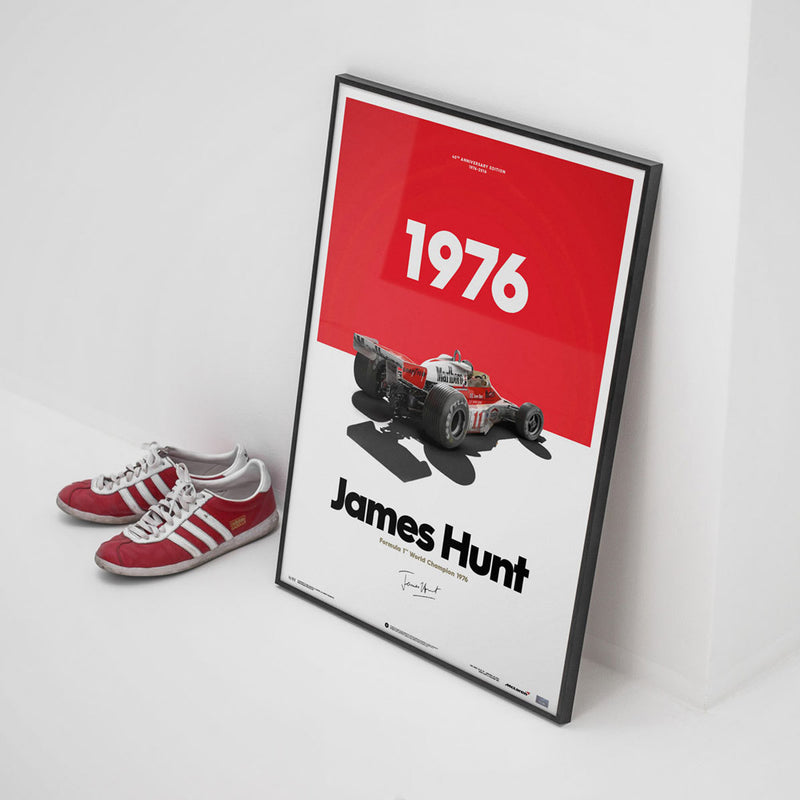 Affiche McLaren M23 - James Hunt - Marlboro -1976 - Automobilist - cadre