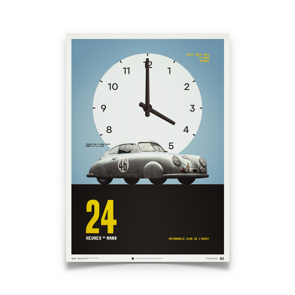 Affiche Porsche Gmund - Silver - 24h Le Mans - 1951 - Automobilist
