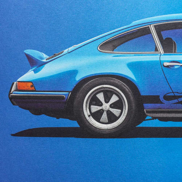 Affiche Porsche 911 Carrera RS - Bleue - Automobilist - détail