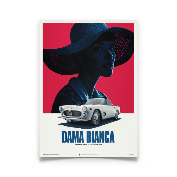 Affiche Maserati 3500 GT - Dama Bianca - 1957
