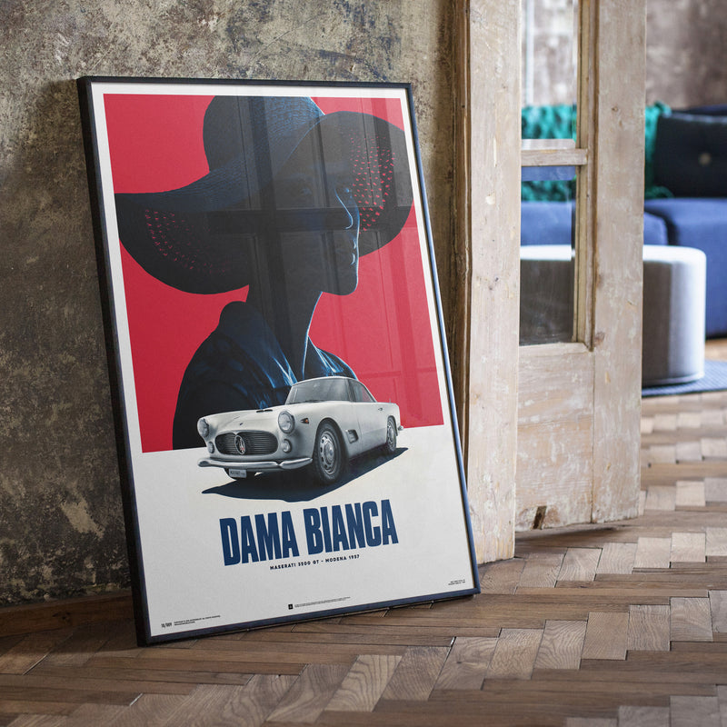 Poster Maserati 3500 GT - Dama Bianca - 1957
