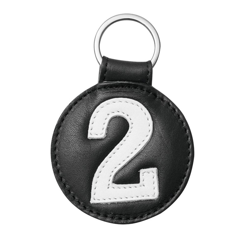 Porte-clefs numéroté en cuir - Noir - Entre 2 Rétros - Numéro 2
